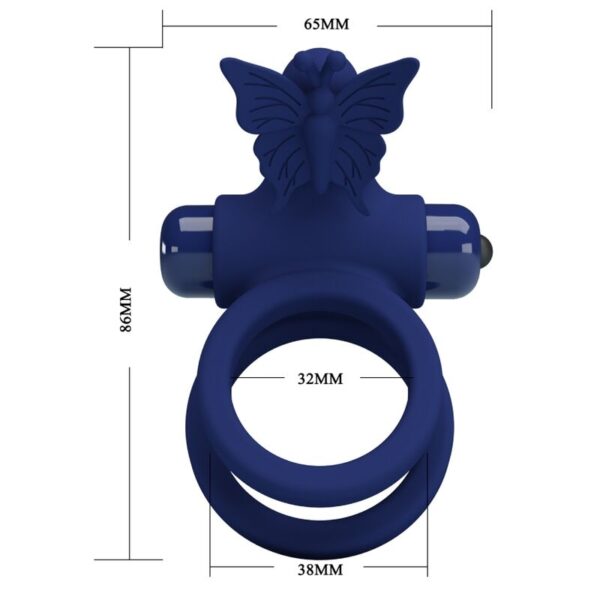 Pretty Love Jamele — Vibrating Cock Ring, Blue — Cock Rings — view 7
