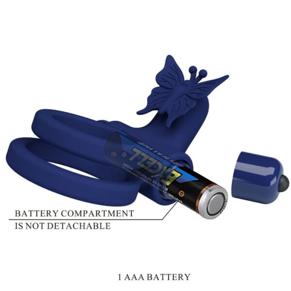 Pretty Love Jamele — Vibrating Cock Ring, Blue — Cock Rings — view 6