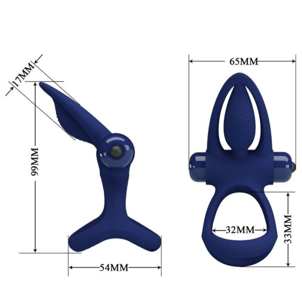 Pretty Love Mat — Vibrating Cock Ring, Blue — Cock Rings — view 9