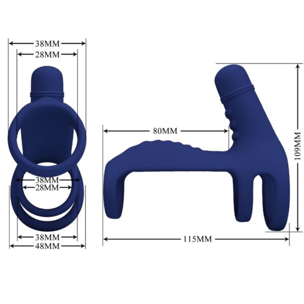 Pretty Love Elish — Vibrating Cock Ring, Blue — Cock Rings — view 6