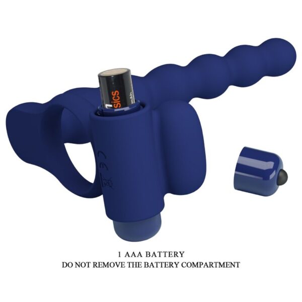 Pretty Love Ajmal — Vibrating Cock Ring, Butt Plug, Blue — Cock Rings — view 5