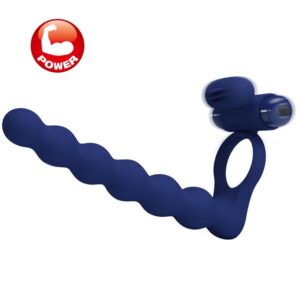 Pretty Love Ajmal — Vibrating Cock Ring, Butt Plug, Blue — Cock Rings — view 4