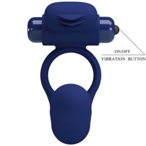 Pretty Love Ajmal — Vibrating Cock Ring, Butt Plug, Blue — Cock Rings — view 2