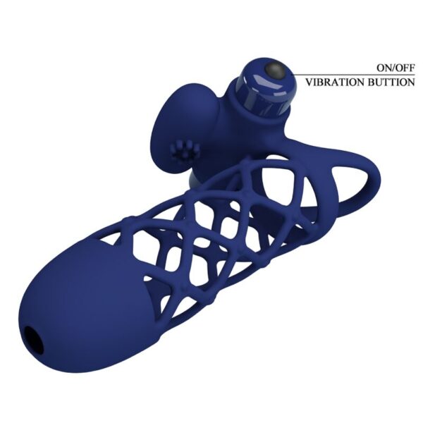 Pretty Love Giann — Vibrating Penis Sleeve, Blue — Cock Rings — view 5