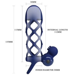 Pretty Love Giann — Vibrating Penis Sleeve, Blue — Cock Rings — view 2