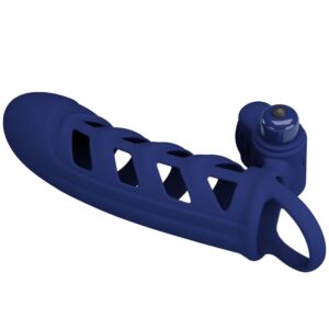 Pretty Love Altaf — Vibrating Penis Sleeve, Blue — Cock Rings