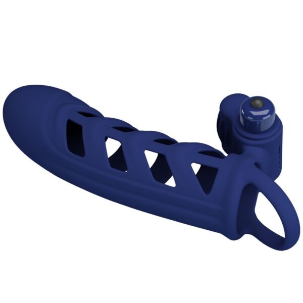Pretty Love Altaf — Vibrating Penis Sleeve, Blue — Cock Rings