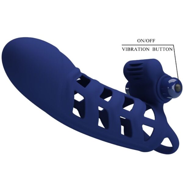 Pretty Love Altaf — Vibrating Penis Sleeve, Blue — Cock Rings — view 6