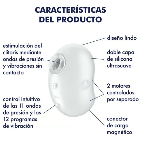 Satisfyer Cutie Ghost — Air Pulse Stimulator, Waterproof, White — Air Pulse Vibrators — view 3