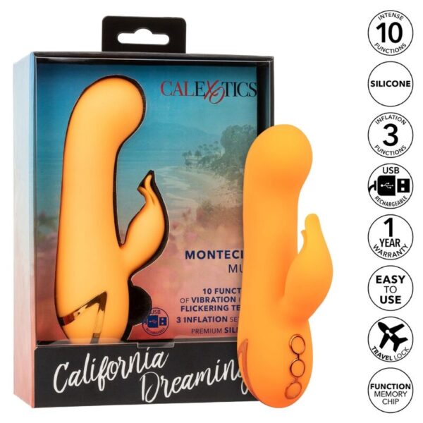 CalExotics Montecito Muse — Rabbit Vibrator, Rechargeable, Orange — Rabbit Vibrators — view 8