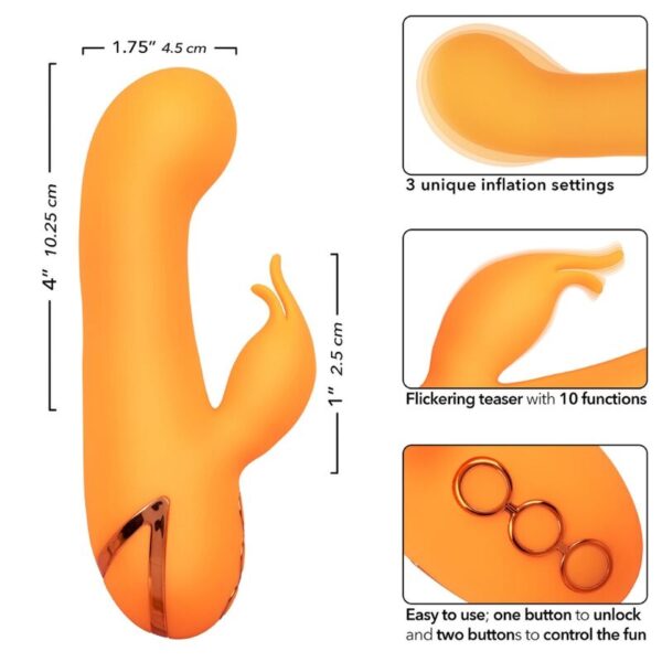 CalExotics Montecito Muse — Rabbit Vibrator, Rechargeable, Orange — Rabbit Vibrators — view 7