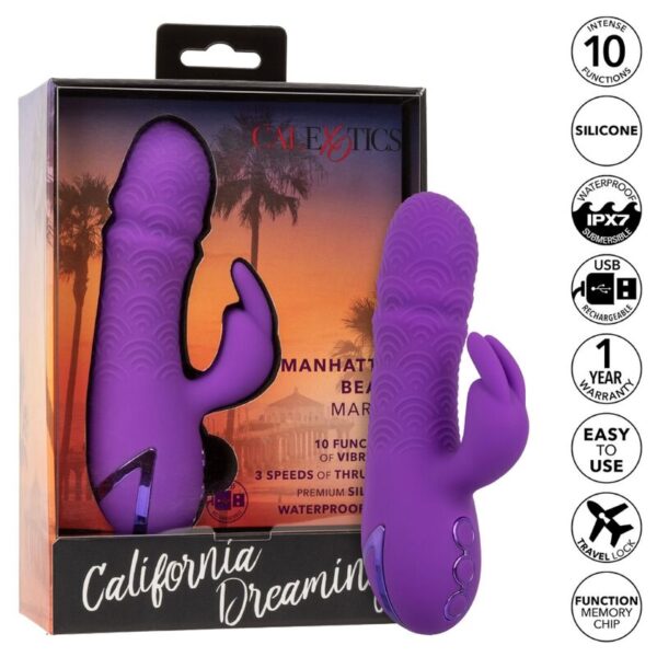 CalExotics Manhattan Beach Marvel — Rabbit Vibrator, Purple — Rabbit Vibrators — view 9