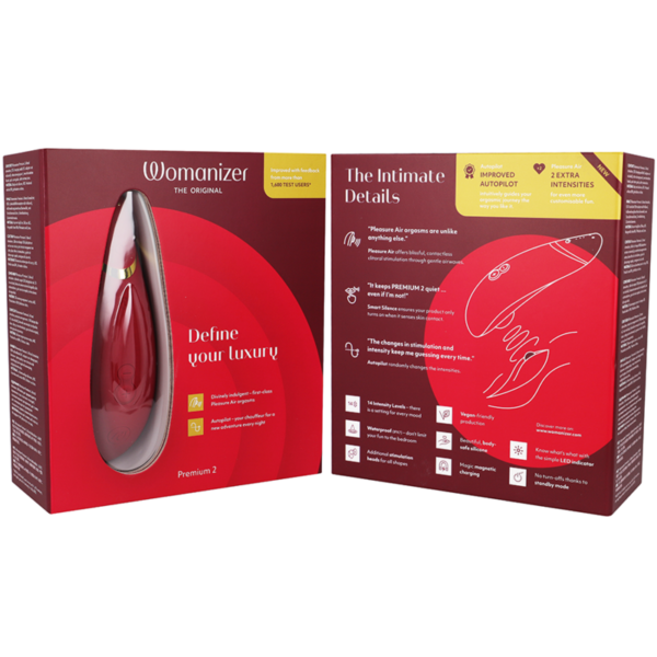 Womanizer Premium 2 — Air Pulse Stimulator, Waterproof, Bordeaux — Clitoral Stimulators — view 2