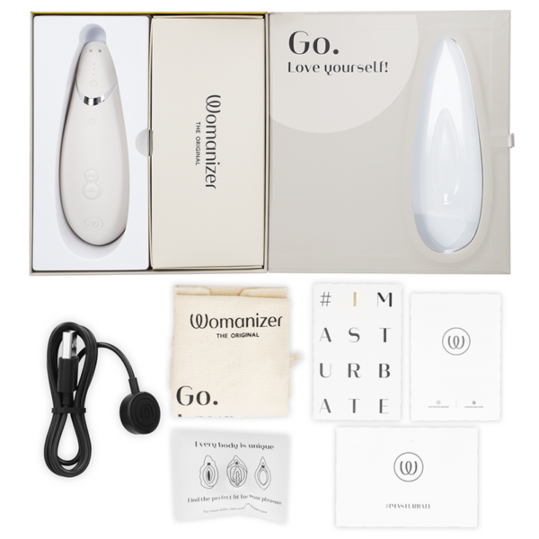 Womanizer Premium 2 — Air Pulse Stimulator, Waterproof, Warm Grey — Clitoral Stimulators — view 2