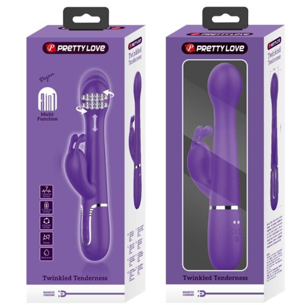Pretty Love Dejon — Thrusting Vibrator, Rechargeable, Purple — Rabbit Vibrators — view 5