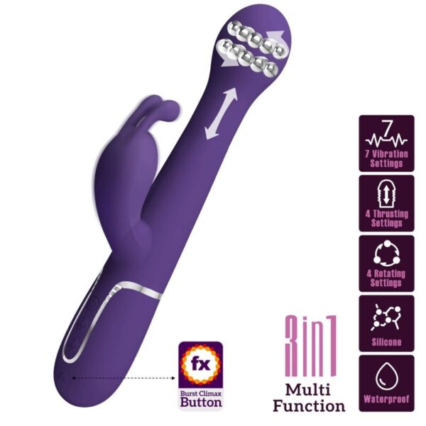Pretty Love Dejon — Thrusting Vibrator, Rechargeable, Purple — Rabbit Vibrators — view 8