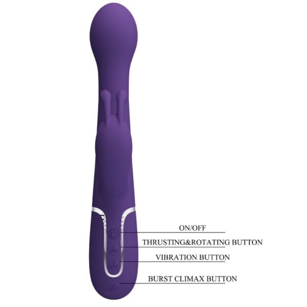 Pretty Love Dejon — Thrusting Vibrator, Rechargeable, Purple — Rabbit Vibrators — view 11