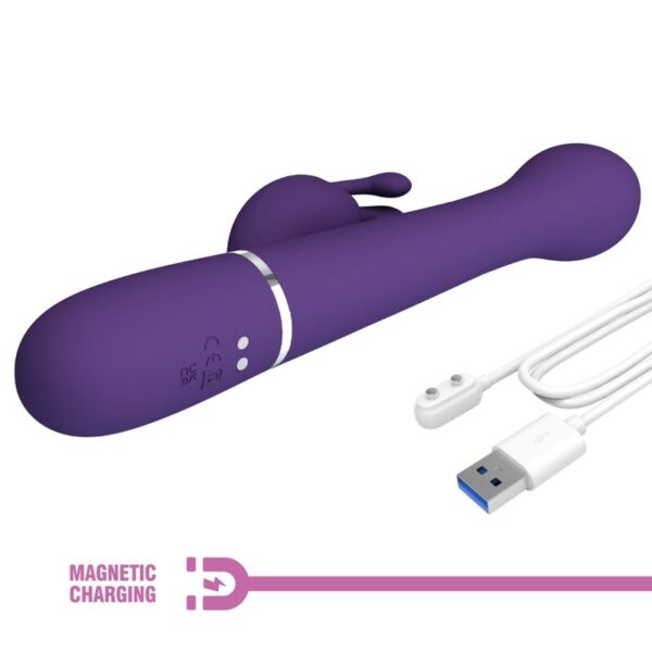 Pretty Love Dejon — Thrusting Vibrator, Rechargeable, Purple — Rabbit Vibrators — view 9
