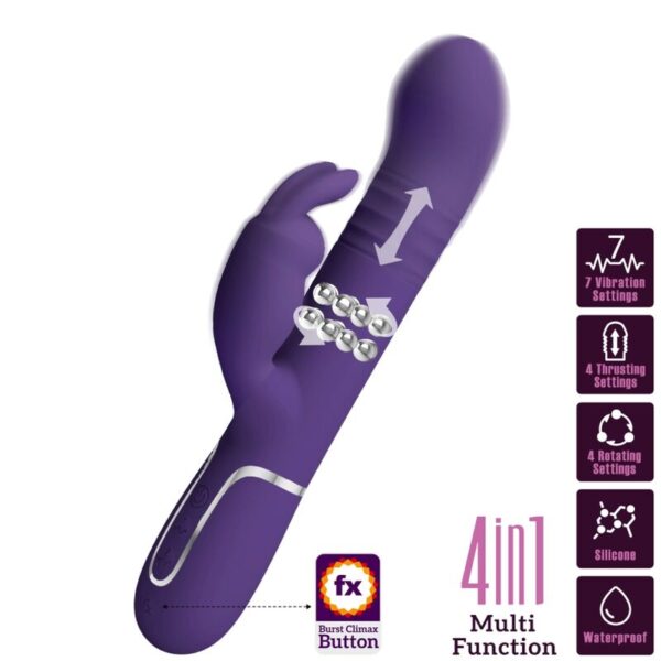 Pretty Love Coale — Thrusting Vibrator, Rechargeable, Purple — Rabbit Vibrators — view 10