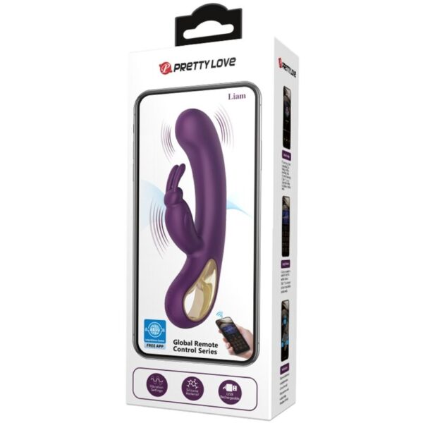 Pretty Love Liam — Rabbit Vibrator, App-Controlled, Purple — App-Controlled Sex Toys — view 3