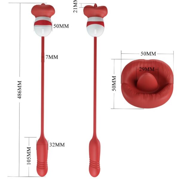 Pretty Love Ashlynn — Tongue Vibrator, Rechargeable, Red — Clitoral Stimulators — view 5