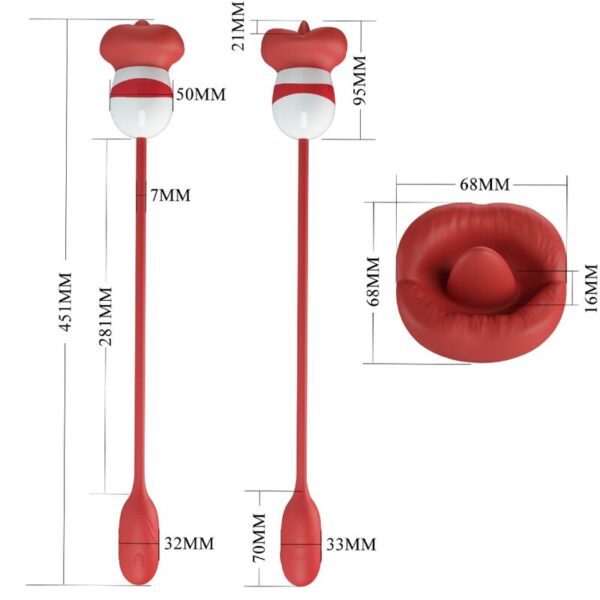 Pretty Love Aliyah — Tongue Vibrator, Rechargeable, Red — Clitoral Stimulators — view 5