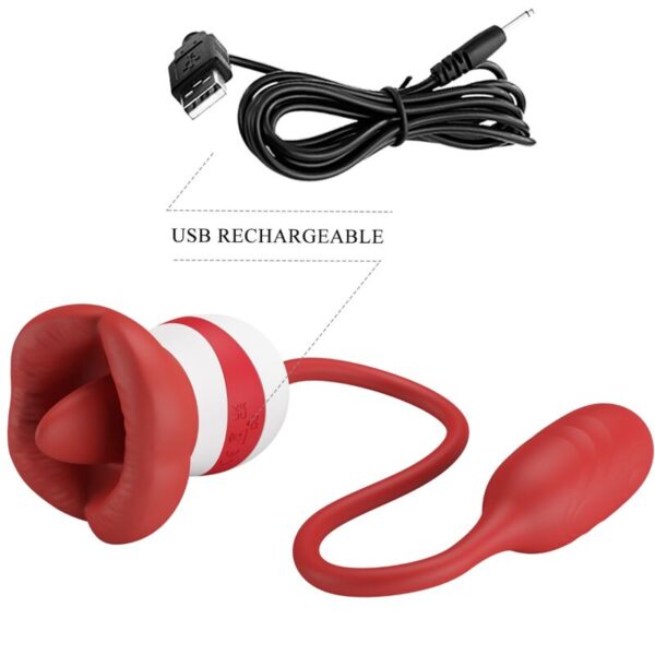 Pretty Love Aliyah — Tongue Vibrator, Rechargeable, Red — Clitoral Stimulators — view 3