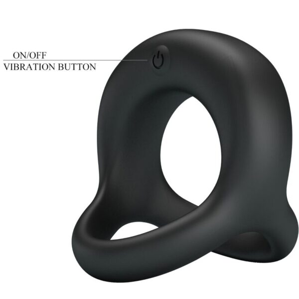 Pretty Love Elliott — Vibrating Cock Ring, Rechargeable, Black — Cock Rings — view 9