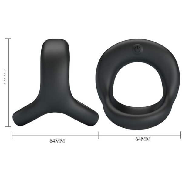 Pretty Love Elliott — Vibrating Cock Ring, Rechargeable, Black — Cock Rings — view 8