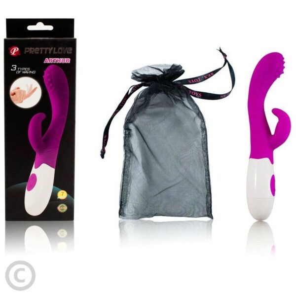 Pretty Love Flirtation Arthur — Rabbit Vibrator, Lilac and White — Clitoral Stimulators — view 2