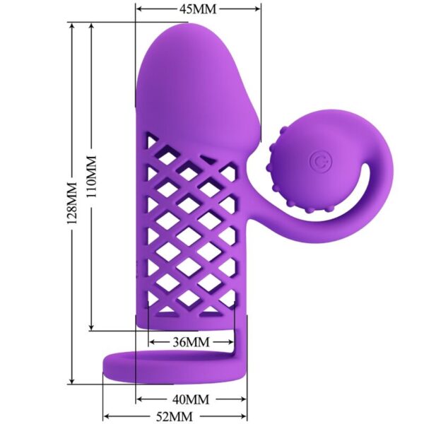 Romance Harden — Vibrating Penis Sleeve, Rechargeable, Purple — Couples — view 6