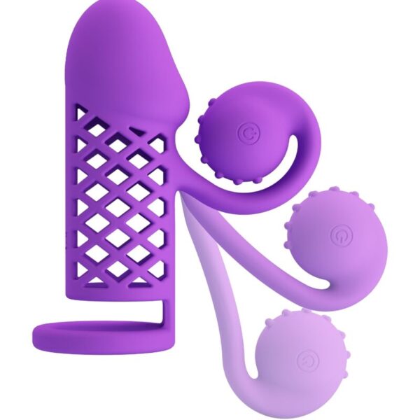 Romance Harden — Vibrating Penis Sleeve, Rechargeable, Purple — Couples — view 5