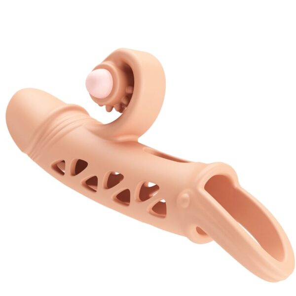 Romance Extended — Vibrating Penis Sleeve, Natural — Couples — view 2