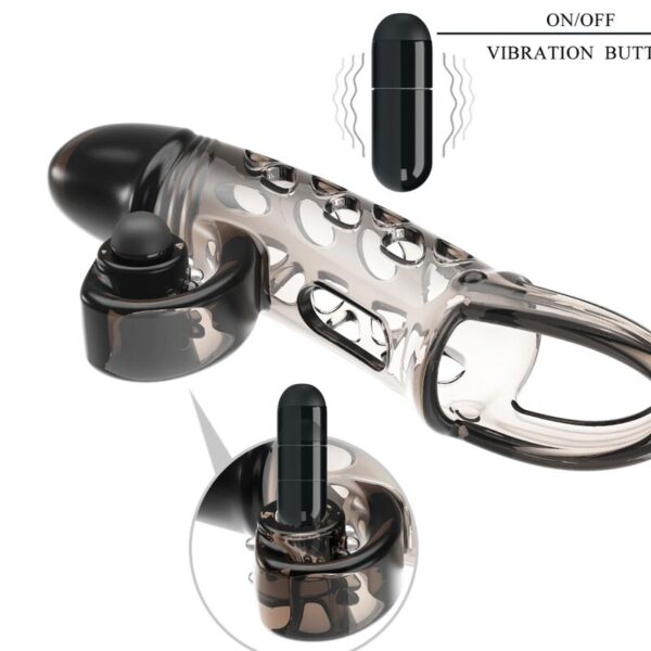 Romance Extended — Vibrating Penis Sleeve, Black — Couples — view 5