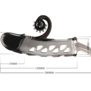 Romance Extended — Vibrating Penis Sleeve, Black — Couples — view 4