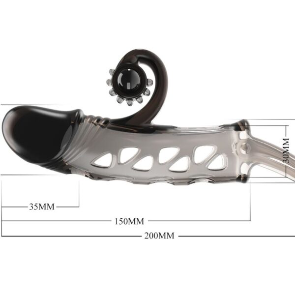 Romance Extended — Vibrating Penis Sleeve, Black — Couples — view 4