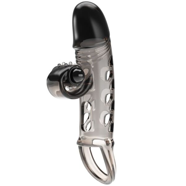 Romance Extended — Vibrating Penis Sleeve, Black — Couples — view 2