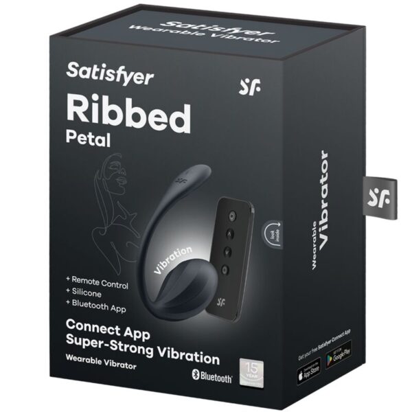 Satisfyer Ribbed Petal — Wearable Vibrator, Remote Control, Black — App-Controlled Sex Toys — view 7