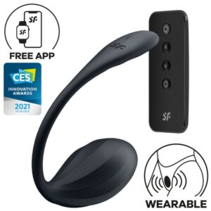 Satisfyer Ribbed Petal — Wearable Vibrator, Remote Control, Black — App-Controlled Sex Toys
