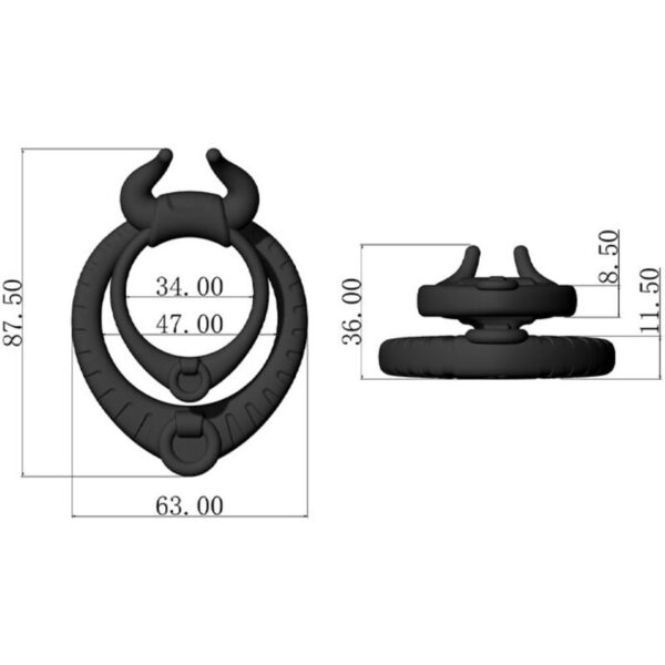 Armony Bull’s Pasion — Cock Ring, Silicone, Black — Classic Cock Rings — view 6