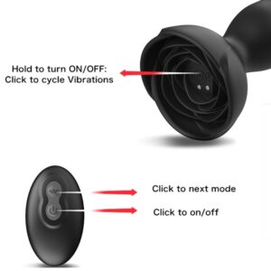 Armony Extreme Bloom — Vibrating Butt Plug, Remote Control, Black — Anal — view 4