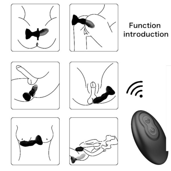 Armony Extreme Bloom — Vibrating Butt Plug, Remote Control, Black — Anal — view 6