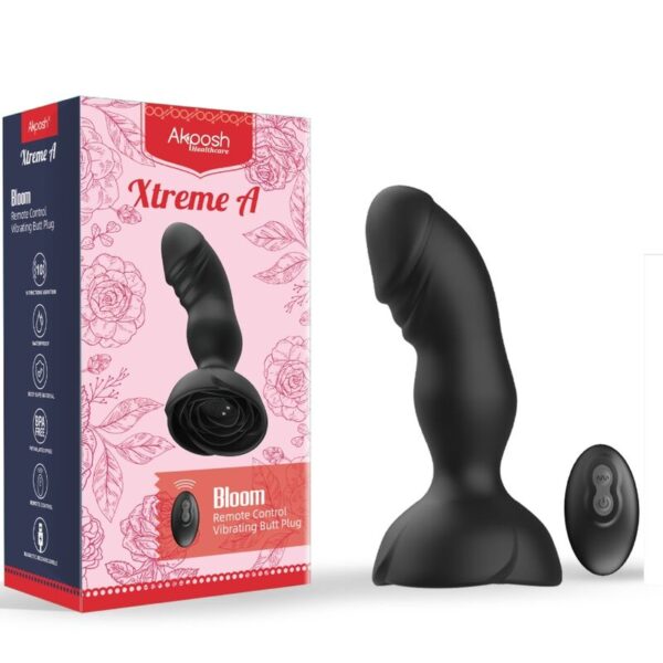 Armony Extreme Bloom — Vibrating Butt Plug, Remote Control, Black — Anal — view 2