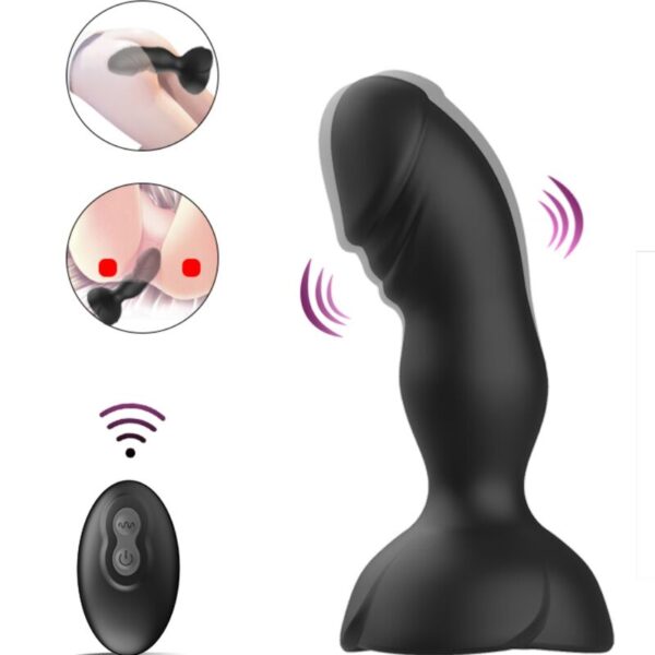 Armony Extreme Bloom — Vibrating Butt Plug, Remote Control, Black — Anal
