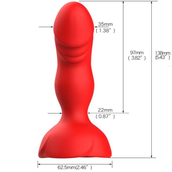 Armony Extreme Bloom — Vibrating Butt Plug, Remote Control, Red — Anal — view 5