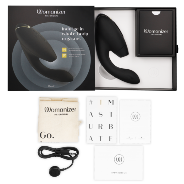 Womanizer Duo 2 — Rabbit Vibrator, Waterproof, Black — Air Pulse Vibrators — view 6