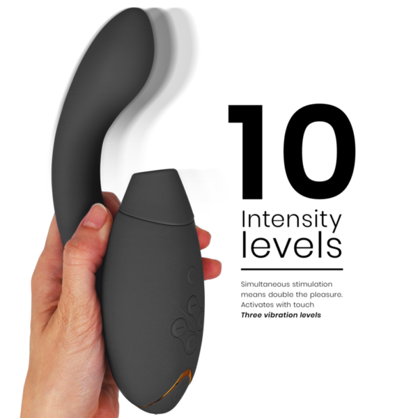 Womanizer Duo 2 — Rabbit Vibrator, Waterproof, Black — Air Pulse Vibrators — view 4
