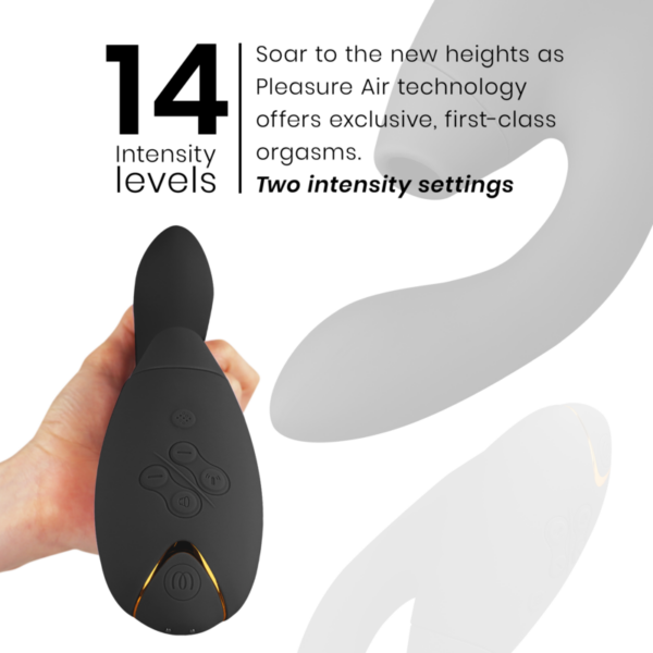 Womanizer Duo 2 — Rabbit Vibrator, Waterproof, Black — Air Pulse Vibrators — view 5