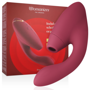 Womanizer Duo 2 — Rabbit Vibrator, Waterproof, Bordeaux — Air Pulse Vibrators