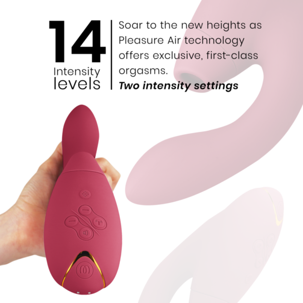 Womanizer Duo 2 — Rabbit Vibrator, Waterproof, Bordeaux — Air Pulse Vibrators — view 5